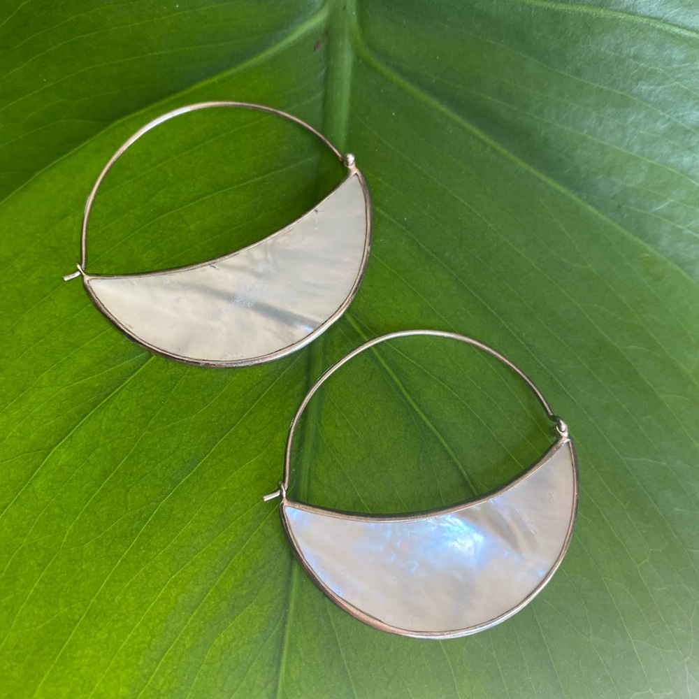 Mother of pearl Hoop Earrings
